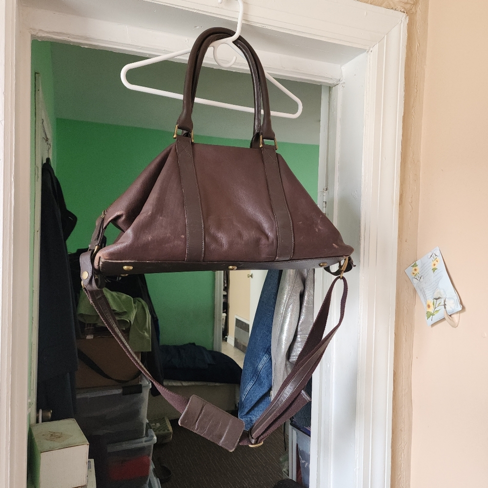Elegant Brown Leather Tote Bag